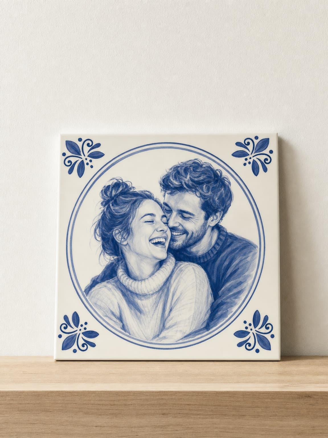 Kafelek ze zdjęciem — Twoje zdjęcie namalowane w delftskim błękicie na ceramice
