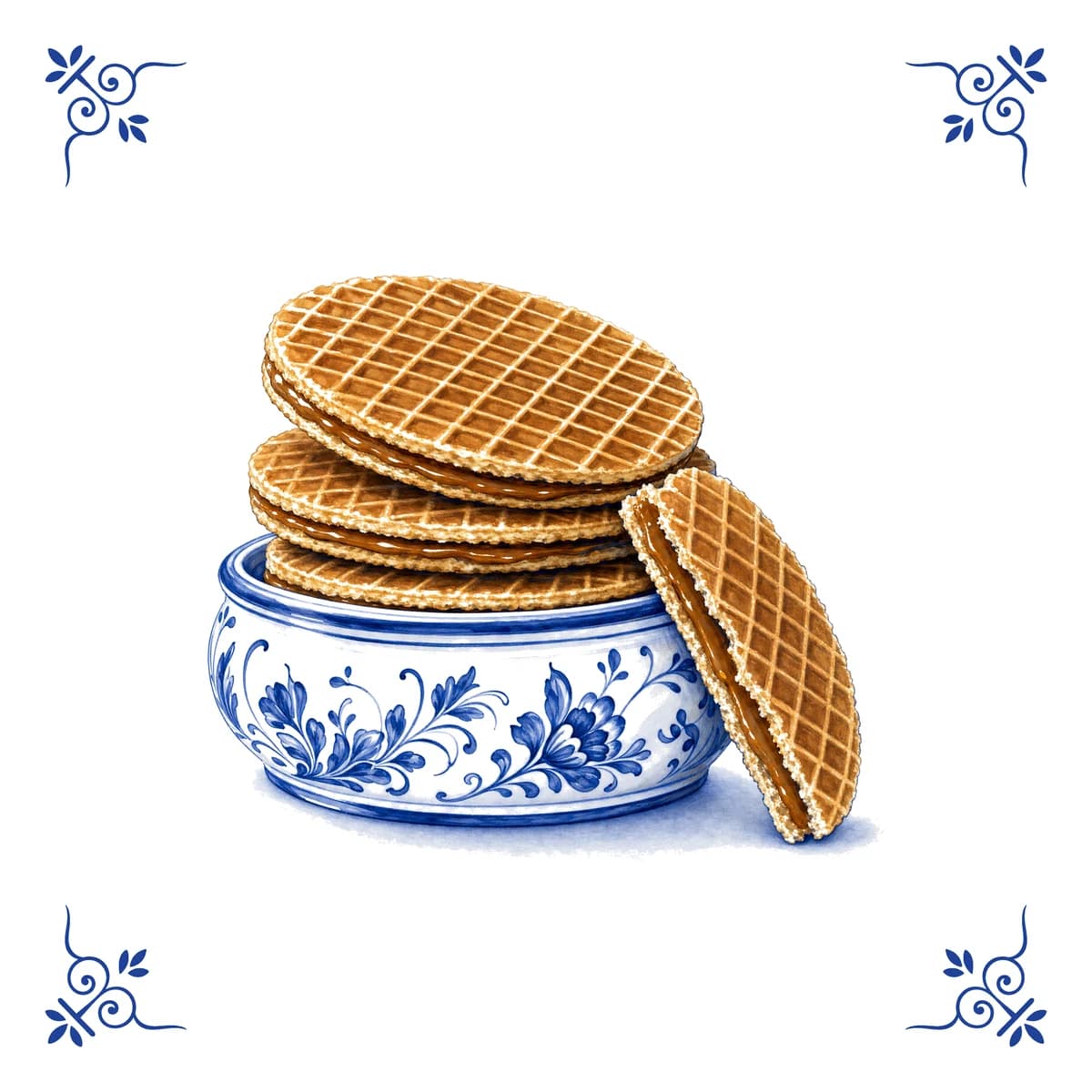 Stroopwafels – Delft blue tile